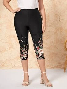 EMERY ROSE 大碼印花七分緊身打底褲