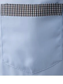 Manfinity Homme Men Contrast Plaid Button Up Shirt - Baby Blue - View 7