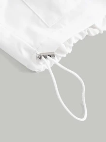 SHEIN MOD 雙口袋蝙蝠袖白色夏季短袖上衣 - 白色 - 查看 6