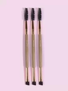 MAANGE 3pcs Professional Double-Ended Eyebrow Brush Set,Makeup Tools With Soft Fiber For Easy Carrying,Brush For Travel,Eyebrow Brush,Eyeshadow Brush,Spoolie,Spoolie Brush,Giveaways - Brown - View 3