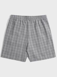 GENTILAND Nam Quần short Bông Kẻ sọc Eo dây rút - Màu Xám nhạt - Xem 2