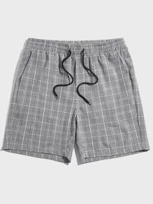 GENTILAND Nam Quần short Bông Kẻ sọc Eo dây rút - Màu Xám nhạt - Xem 3