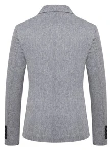 Manfinity Mode Men Single Button Flap Detail Blazer - Grey - View 2