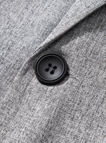 Manfinity Mode Men Single Button Flap Detail Blazer - Grey - View 4
