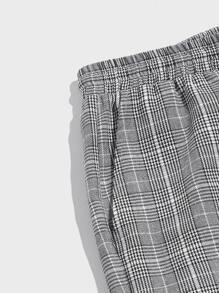 GENTILAND Nam Quần short Bông Kẻ sọc Eo dây rút - Màu Xám nhạt - Xem 5