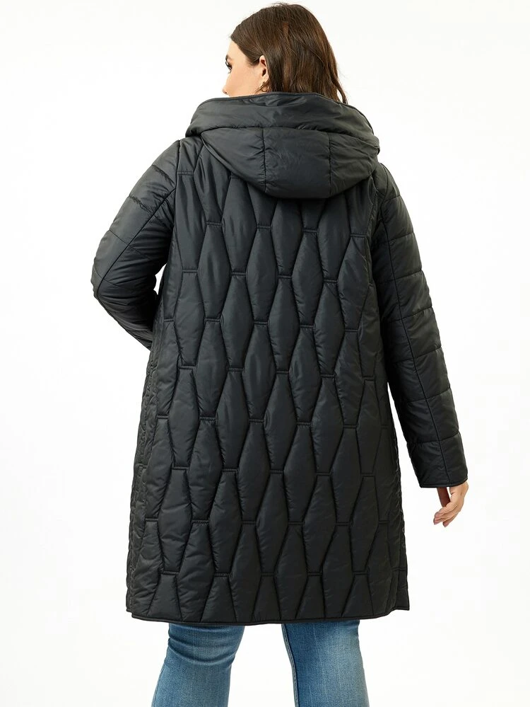 GASMAN Plus Zip Up Hooded Quilted Coat