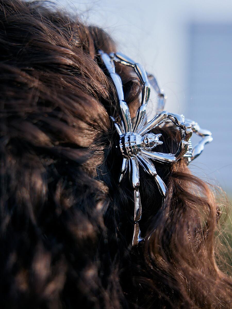 ROMWE Goth Garra de pelo con diseño de araña - Plateado - Ver 1