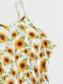 Girls Sunflower Print Cami Cover Up - Multicolor - View 3