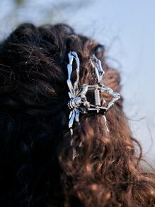 ROMWE Goth Garra de pelo con diseño de araña - Plateado - Ver 4