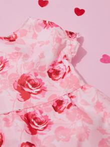 PETSIN 1pc Floral Print Ruffle Trim Pet Dress - Multicolor - View 8