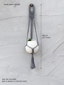 1pc Braided Detail Plant Hanger Without Flowerpot - Grey - View 3