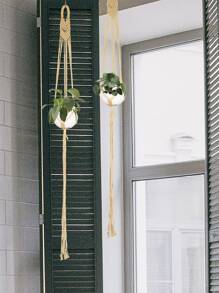 1 pieza Colgador de planta macramé - Caqui - Ver 3