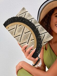 SHEIN VCAY Túi đeo tay nữ Khối Màu Kỳ nghỉ - màu đen - Xem 3
