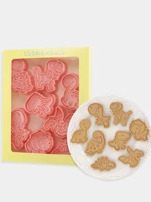 8pcs Dinosaur Design Cookie Mold - Pink - View 1