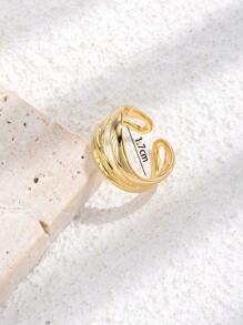 多層開口戒指 - 金黃色 - 查看 3