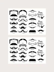 2sheets Beard Pattern Tattoo Sticker