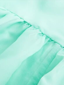 SHEIN MOD Sweetheart Neck Ruffle Trim Flounce Sleeve Dress - Mint Green - View 6