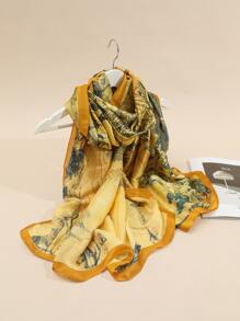 Floral Print Scarf - Multicolor - View 1