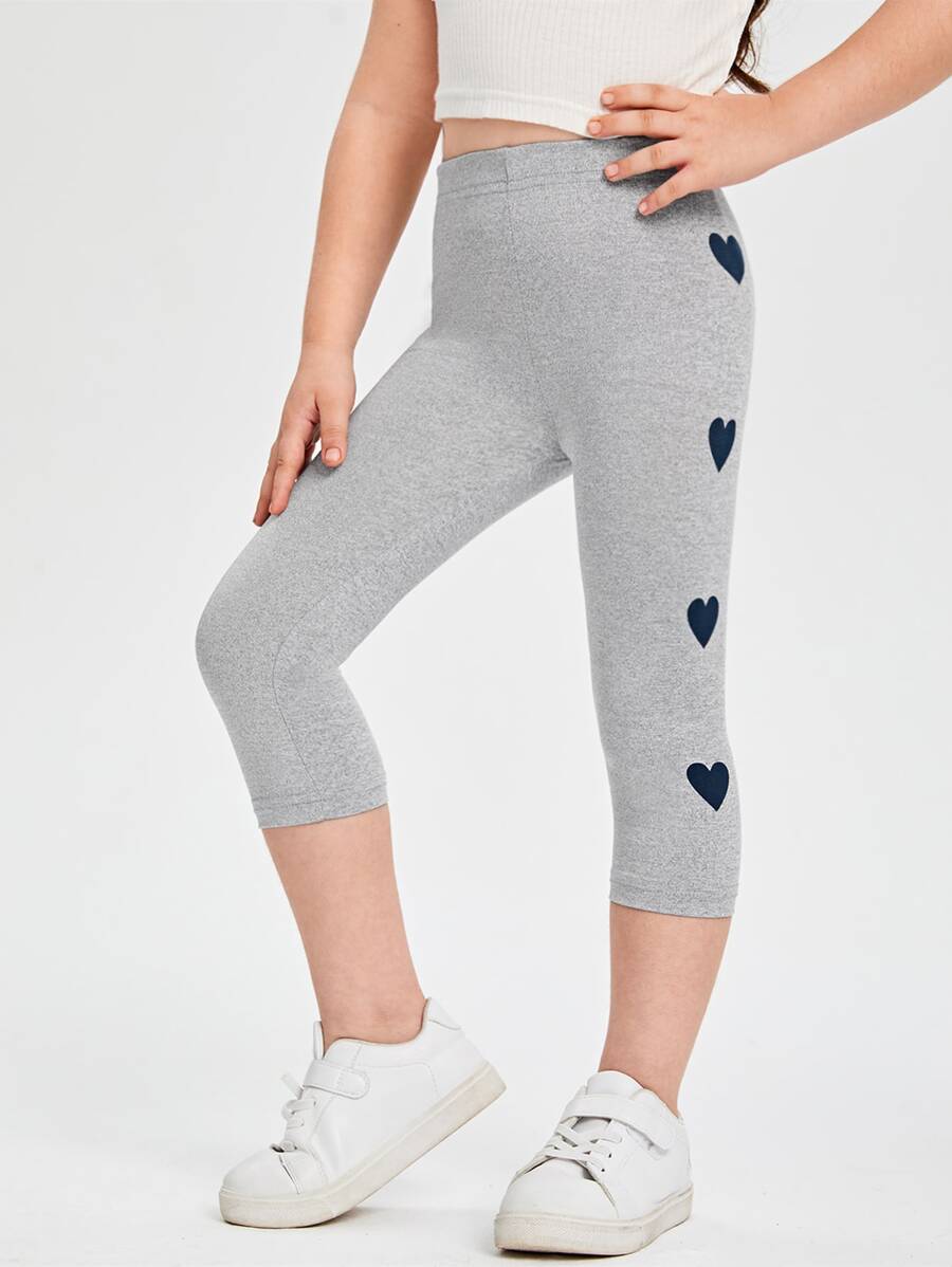 SHEIN Kleinkind Mädchen Leggings mit Herzen Muster,
