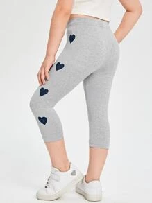 SHEIN Kleinkind Mädchen Leggings mit Herzen Muster,