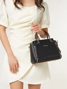 BELLEBORG Túi vuông chi tiết chữ nhỏ gọn, giản dị dành cho doanh nhân dành cho nữ, tân binh & nhân viên cổ trắng dành cho nữ tuổi teen Sinh viên đại học, tân binh & nhân viên cổ trắng Hoàn hảo cho văn phòng, đại học, công việc, kinh doanh, đi làm, ngoài trời, du lịch, đi chơi - màu đen - Xem 7