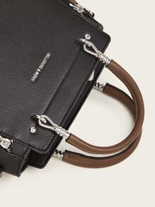 BELLEBORG Túi vuông chi tiết chữ nhỏ gọn, giản dị dành cho doanh nhân dành cho nữ, tân binh & nhân viên cổ trắng dành cho nữ tuổi teen Sinh viên đại học, tân binh & nhân viên cổ trắng Hoàn hảo cho văn phòng, đại học, công việc, kinh doanh, đi làm, ngoài trời, du lịch, đi chơi - màu đen - Xem 9