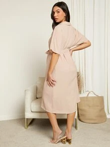 SHEIN 孕婦蝙蝠袖繫腰帶洋裝