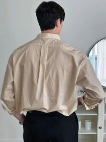 DAZY Men Solid Button Front Shirt - Khaki - View 2