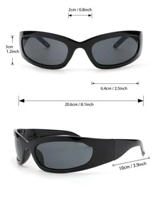 Men Wrap Around Fashion Glasses For Summer Beach Vacation,Outdoor,Travel - Grey - View 3