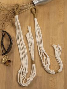 2pcs Braided Detail Plant Hanger Without Flowerpot - Multicolor - View 5