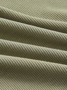 SHEIN MOD Solid Crop Tank Top - Army Green - View 3