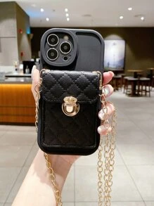 Phone Case With Card Bag & Chain Lanyard