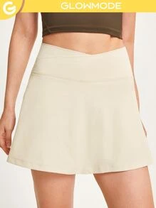 GLOWMODE Core Court Collection Circle Tennis Skirt - Beige - View 2