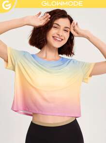 GLOWMODE Rainbow Comfort Crew Neck Short Sleeve Shirt - Multicolor - View 2