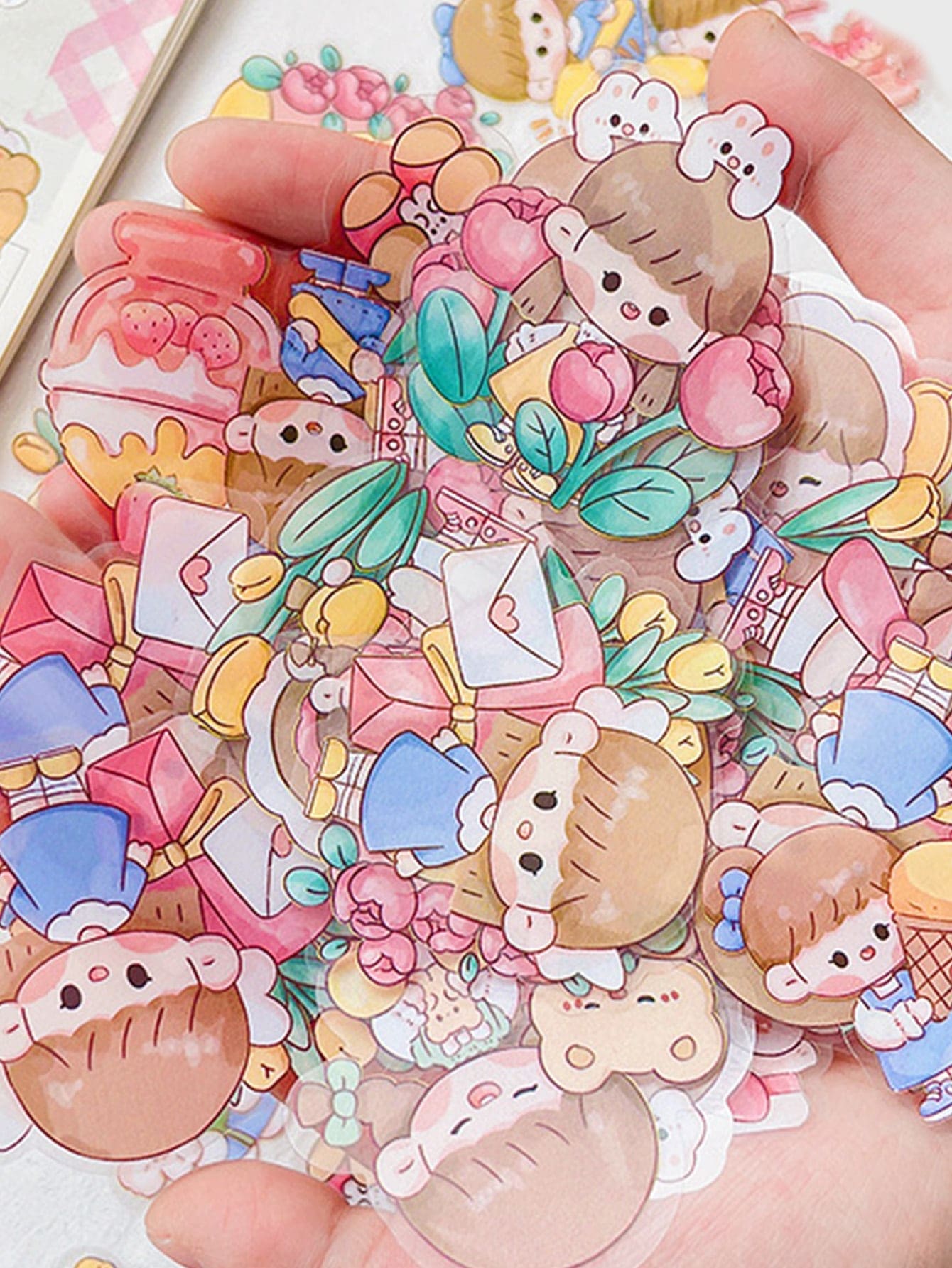 24入組卡通圖案隨機DIY貼紙 - 彩色 - 查看 1