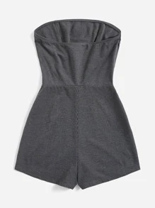 SHEIN EZwear Expression Patch Detail Tube Unitard Romper