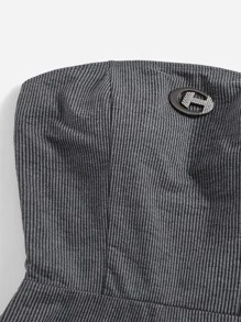 SHEIN EZwear Expression Patch Detail Tube Unitard Romper