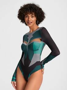 STARSEED SQUAD Áo liền quần ôm nữ Cắt ra Khối Màu Gợi cảm - Nhiều màu - Xem 1