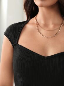 SHEIN BIZwear Cap Sleeve Rib-knit Tee Workwear - Black - View 5