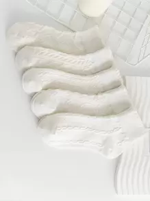 5 pares Calcetines tobilleros unicolor - Blanco - Ver 1