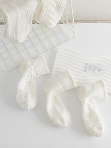 5 pares Calcetines tobilleros unicolor - Blanco - Ver 4