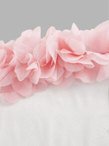 SHEIN Privé 貼花螺紋針織抹胸上衣