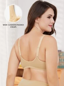 WINGSLOVE Plus Size Full Coverage Underwire Non Padded Bra - Apricot - View 2