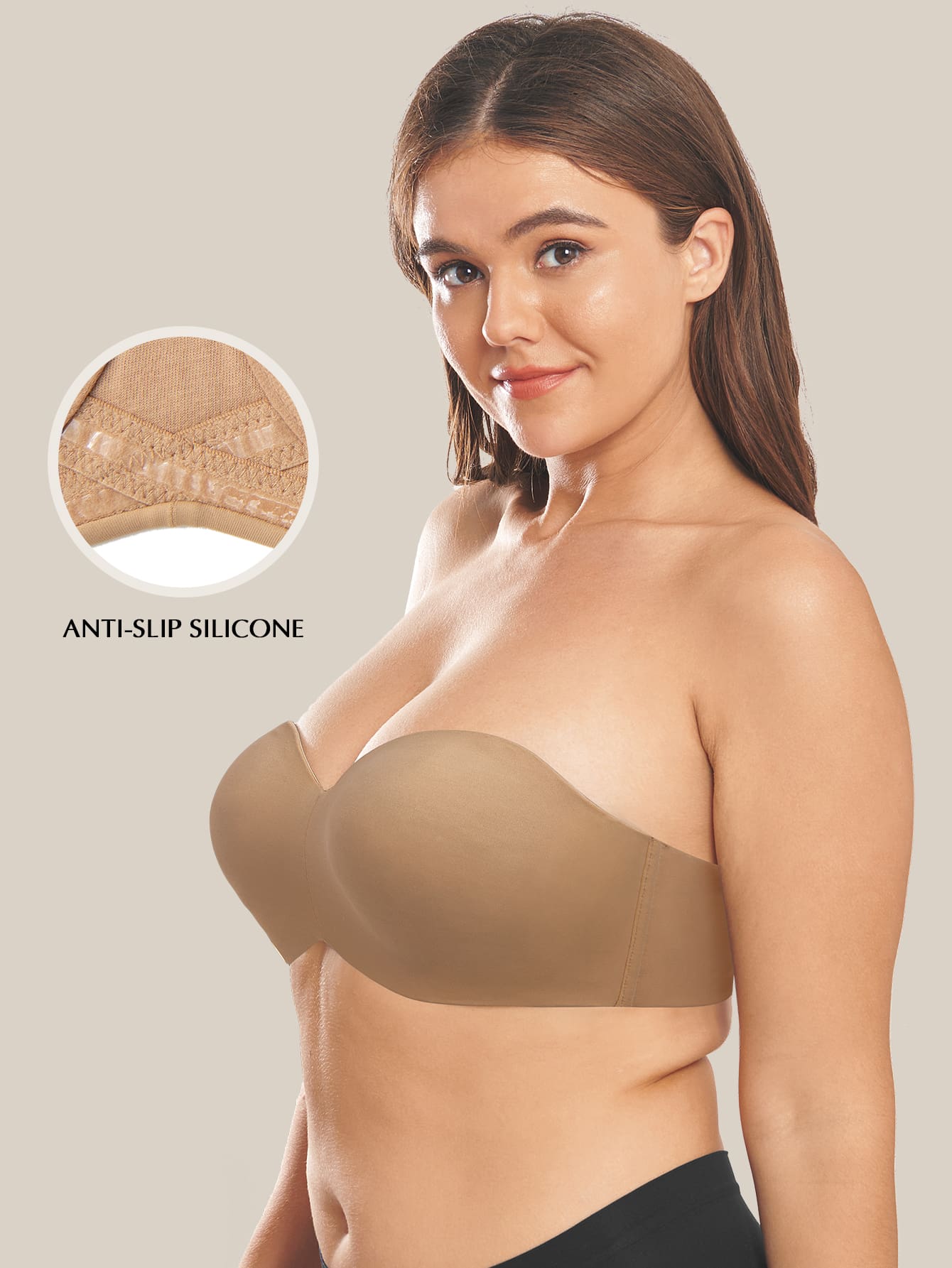 WINGSLOVE Plus Undercover Curves Multi-Way Strapless Bra - Camel - View 1