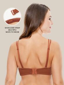 WINGSLOVE Plus Size Floral Lace Underwire Bra - Burnt Orange - View 2