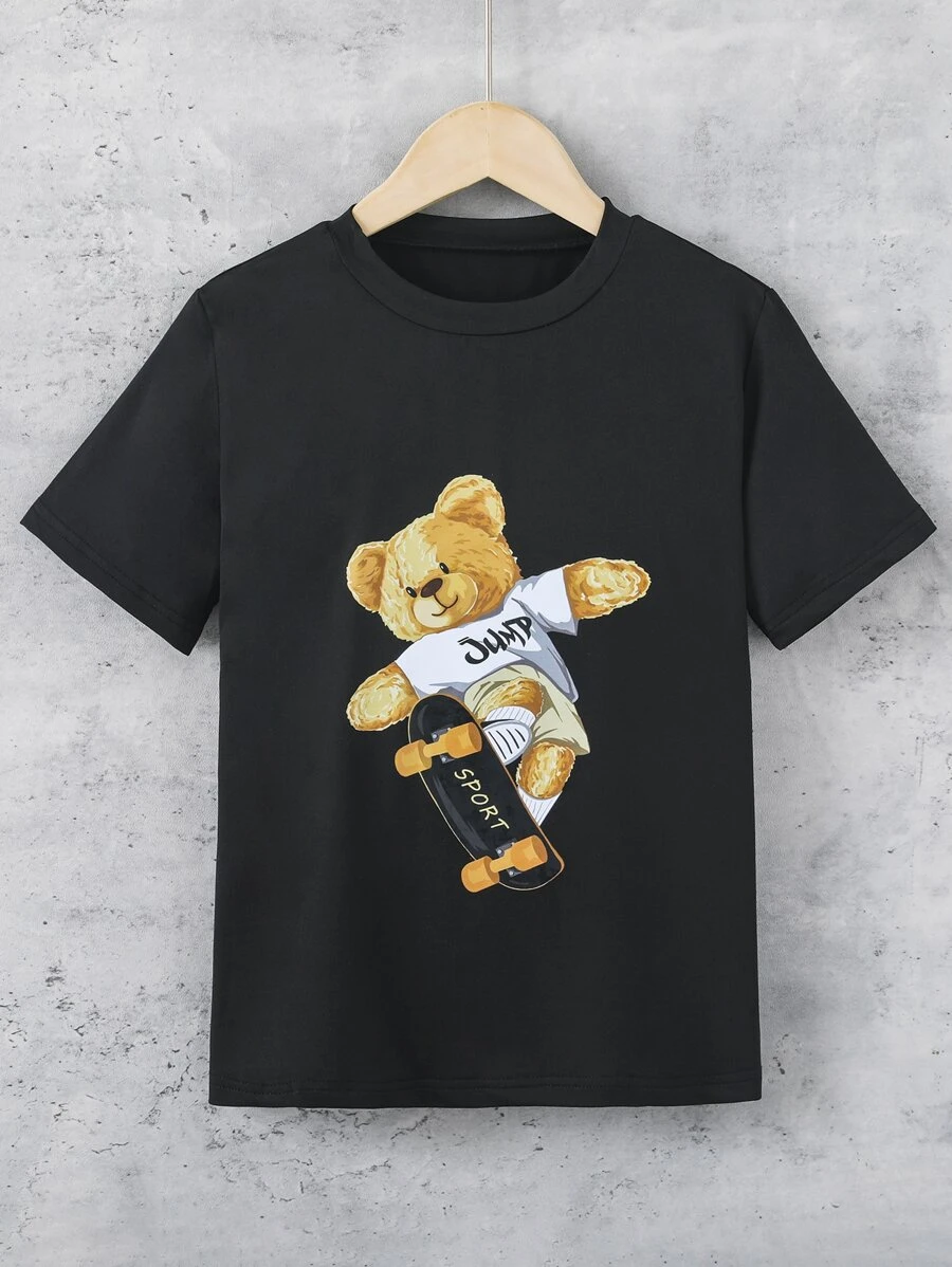 男孩小熊印花T恤