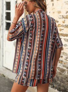 SHEIN VCAY Bộ đồ hai mảnh nữ Túi Hình học Boho - Nhiều màu - Xem 2