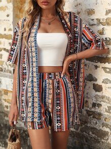 SHEIN VCAY Bộ đồ hai mảnh nữ Túi Hình học Boho - Nhiều màu - Xem 5