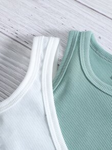 Niñas Top tank de dos tonos asimétrico - Multicolor - Ver 4