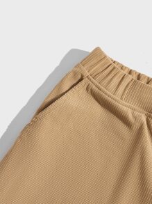 Manfinity RelaxMax Men Solid Straight Leg Trousers - Khaki - View 3